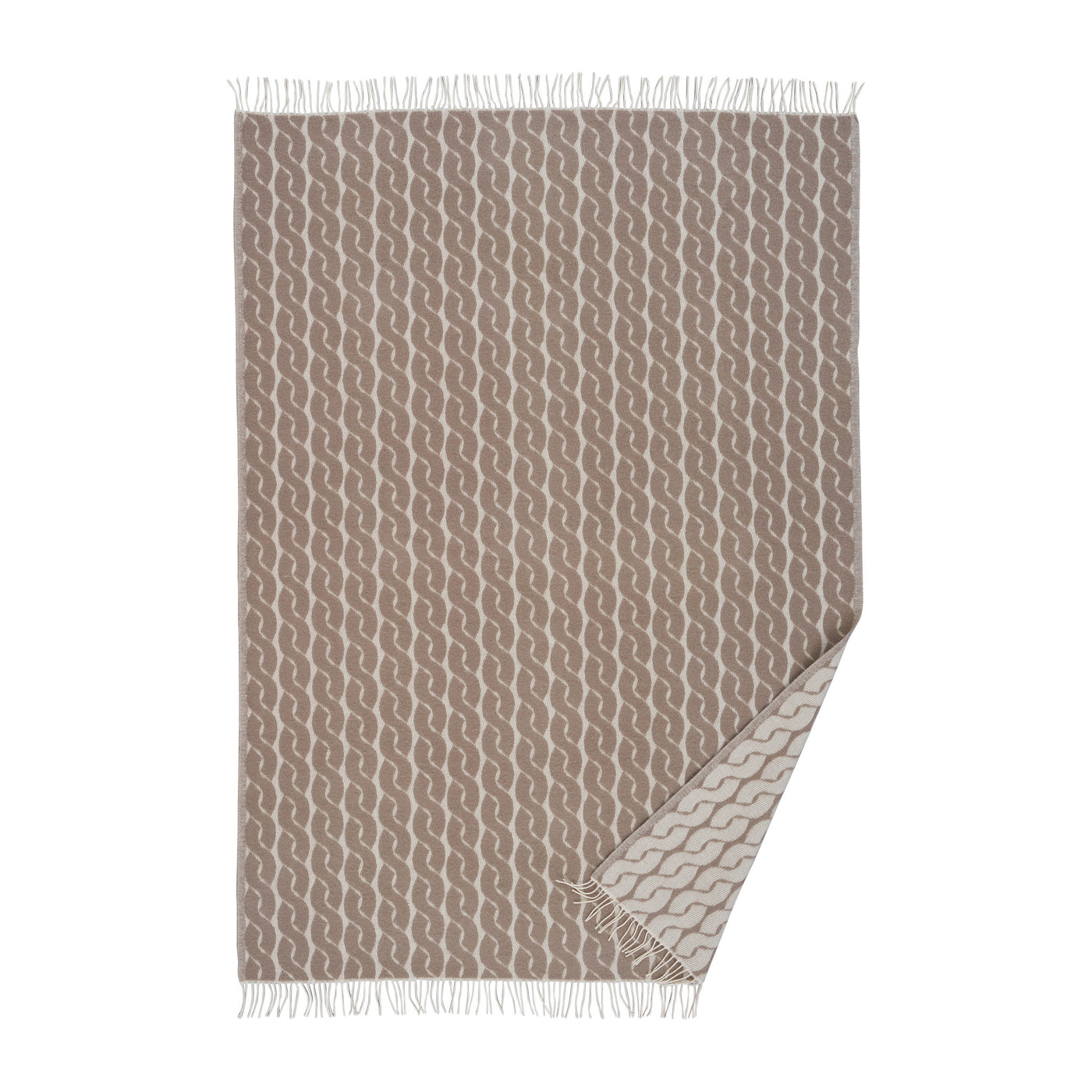 Knit jacquardvävd filt sand