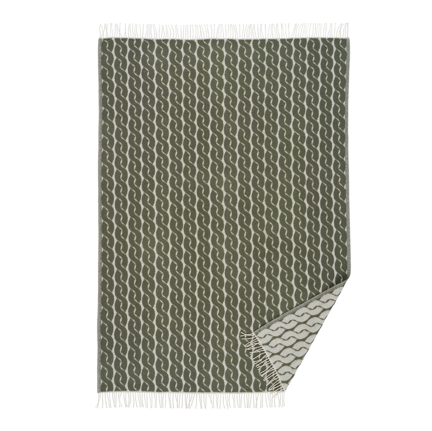 Knit jacquardvävd filt grön