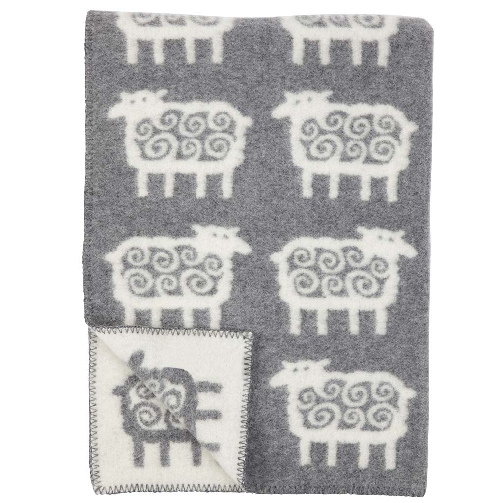Sheep barnfilt - Grå - 100% ekologisk lammull