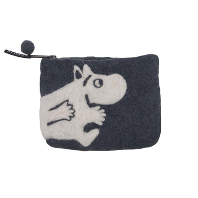 Moomin filtad börs - Grå - 100% handfiltad ull